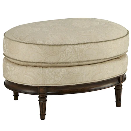 Traditional Oval Ottoman with Tapered Legs